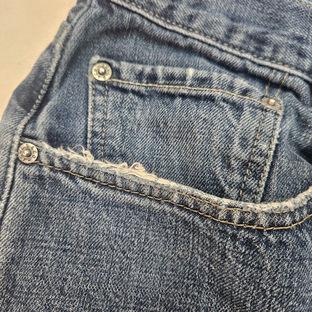 Levi's 569 Men's W34 L30 Loose Straight Fit Jeans Dark Blue Distressed Denim - Picture 5 of 9